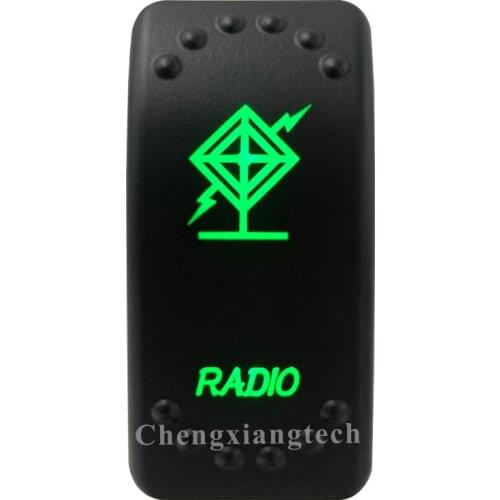 5 PINS 12V 24V Waterproof Car Boat Marine Bus Truck Green LED Light Rocker Switch Radio for ARB CARLING NARVA 4x4