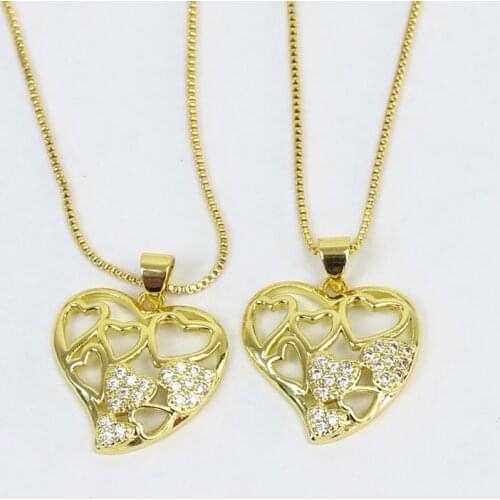 5Pcs Heart Shape Pendant necklace jewelry accessories Heart charms for women necklace for women New design 8432