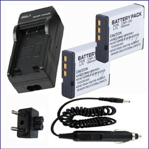 Battery (2-Pack) and Charger for Casio Exilim EX-ZR500, EX-ZR700, EX-ZR800, EX-ZR1000, EX-ZR1200, EX-ZR1500 Digital Camera
