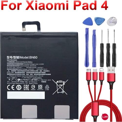 5810mAh BN60 battery For Xiaomi Pad 4 Mipad 4 bn60 Xiao Mi Tablet Replacement+USB cable+toolkit