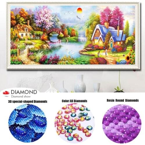 Dream Home Landscape Diamond Embroidery DIY,Diamond Painting,Full,Cross Stitch,Diamond Mosaic Set,Bead Picture,Home Decor craft