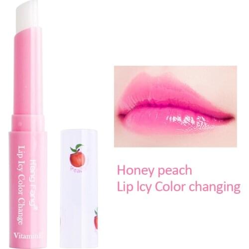 Strawberry/Peach Lip Balm Temperature Changing Color Moisturizer Balm Lipstick Long-Lasting Nourishment Natural Lips Care TSLM2