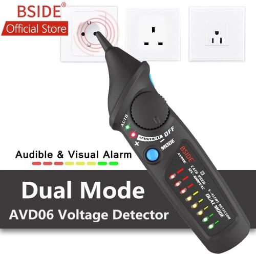 BSIDE AVD06 Non-contact Voltage Detector Tester Dual Mode AC 12-1000V NCV Tester Live Wire Check Sensitivity Adjustable
