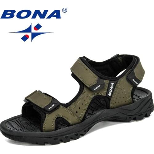 BONA 2020 New Designers Action Leather Shoes Slip-on Slippers Man Comfortable Trendy Beach Men Summer Sandal Zapatillas Hombre