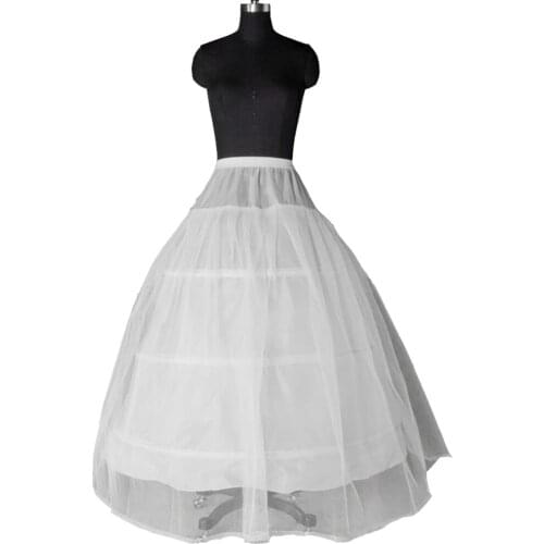 Sensual Looking Fancy Clingy 3 Hoop Ball Gown Petticoat Wedding Dress Underskirt White