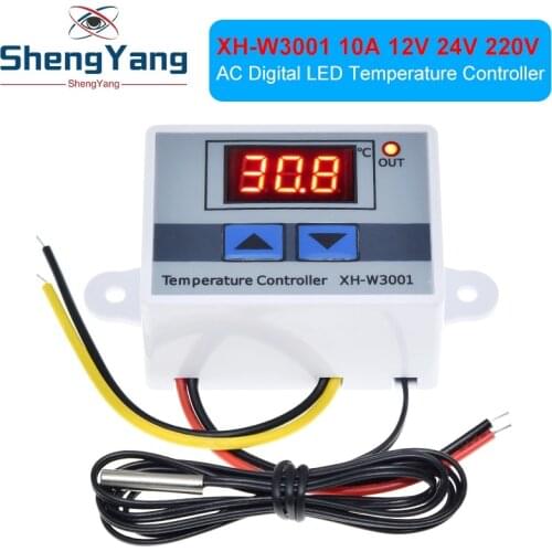 10A 12V 24V 220VAC Digital LED Temperature Controller XH-W3001 for Arduino Cooling Heating Switch Thermostat NTC Sensor
