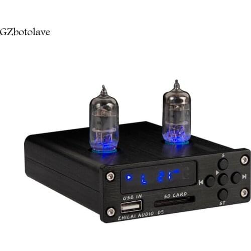 D5 HIFI Lossless Music Decoder Player Amplifier Tube Preamplifier Audio Dec Chip SP3306AL With Remote Control +Tube DC12