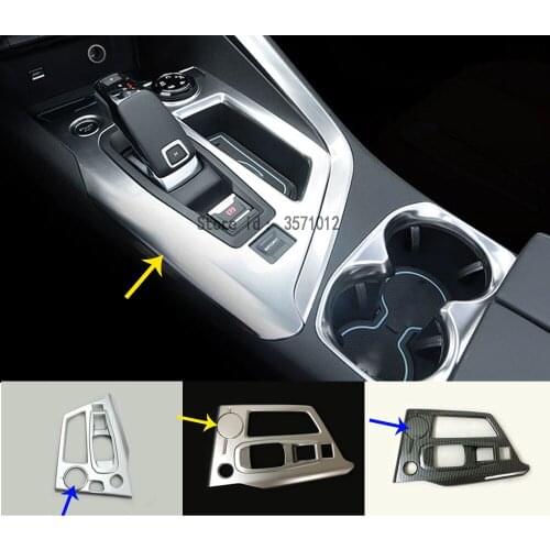 For Peugeot 3008 GT 3008GT 2016 2017 2018 2019 2020 Car Cover Stick ABS Middle Front Shift Stall Paddle Cup Lamp Frame Trim Part
