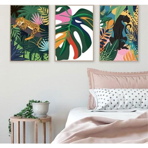 Flamingo Leopard Jungle Art Home Decor Diamond Painting Diamond Mosaic Diamond Embroidery Full Cross Stitch Kits