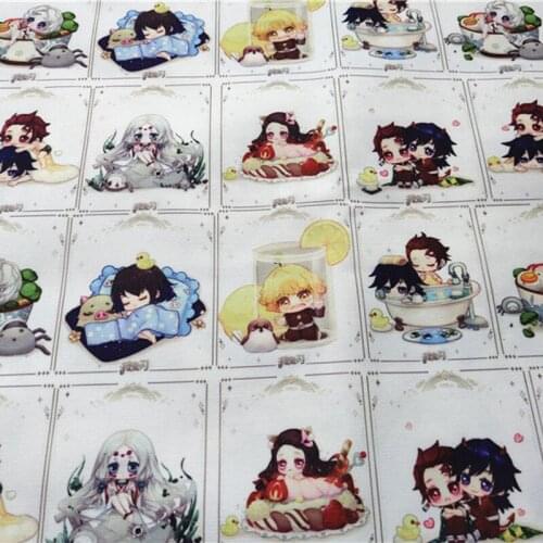 ZENGIA 50*140cm Kamado Nezuko Cotton Thin Canvas Fabric For Patchwork Sewing Diy Tablecloth/Bag/Cushion/ Sofa Cover/Wallet