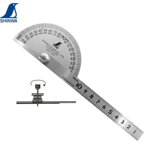 SHINWA Penguin Angle Gauge Ruler Protractor Machinist Craftsman Tool Head Diameter 90mm 120mm 210mm Length 10cm 15cm 30cm