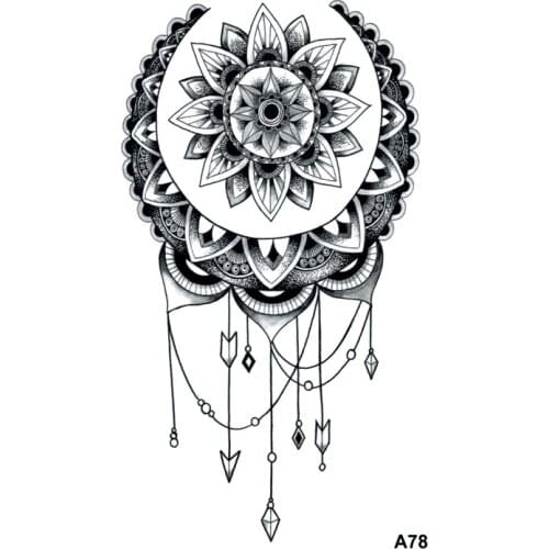 Lotus crown Waterproof Temporary Tattoos Men Tatoo Temporary Sticker Body Arts Flash Tattoo tatouage Temporaire Henna Tattoo