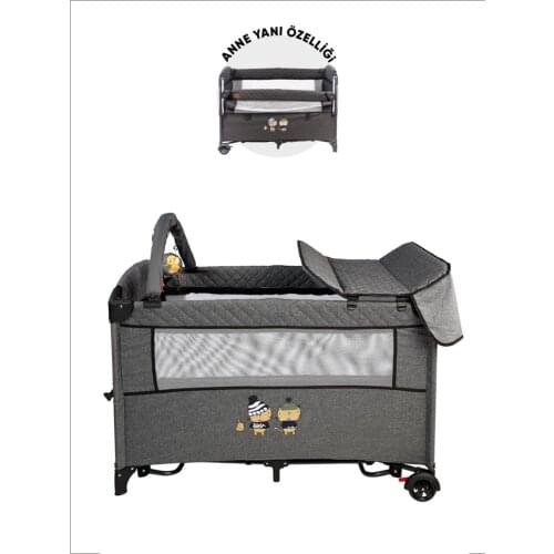 Mother So Playpen Crib 70x110 Cm Gray Color Portable Playpen Quality Easily Installed Playpen Crib safe