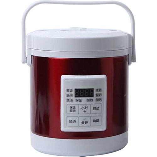 1.6L Mini Electric Rice Cooker 12V-24V For Car And Truck Travel Portable Soup Pot Cooking Pot 12H Appointment