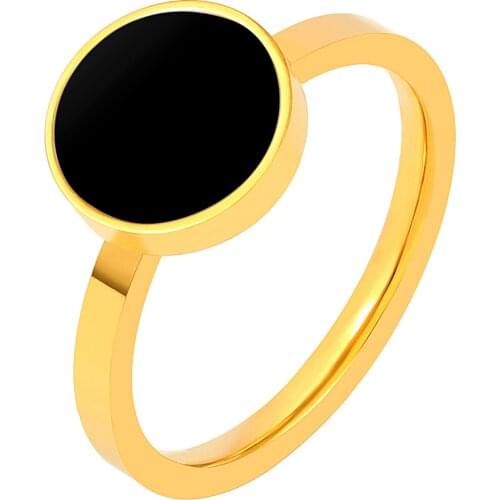 Top Brand Round Wedding Party Charm Rings Women Girls Jewelry Gift Luxury OL Staiess Steel Casual Rings