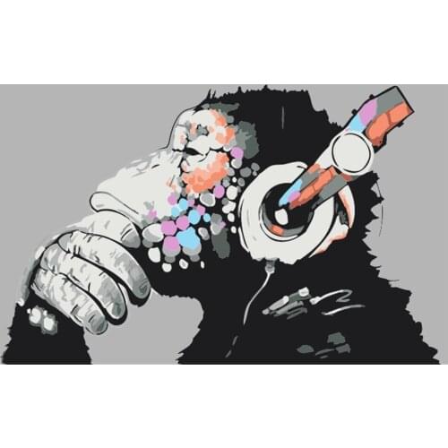 Rock Gorilla 40x50cm Frameless Painting By Numbers Animals On Canvas Pictures By Numbers Home Decoration Diy Minimalism Style