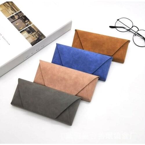 New Retro PU Leather Eyeglasses Case for Unisex Eye Glass Holder Portable CompressionGlasses Hasp Pouch Accessories Glasses Box