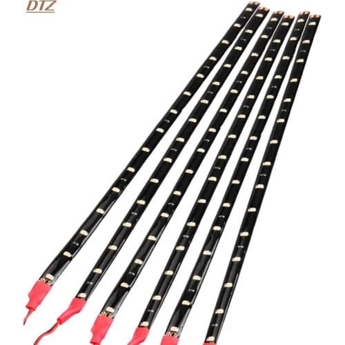 The New 6 Pcs/2 Pcs DC12V Motor LED Strip Underbody Light For Car Motorcycle Waterproof Multi Color Width 1cm