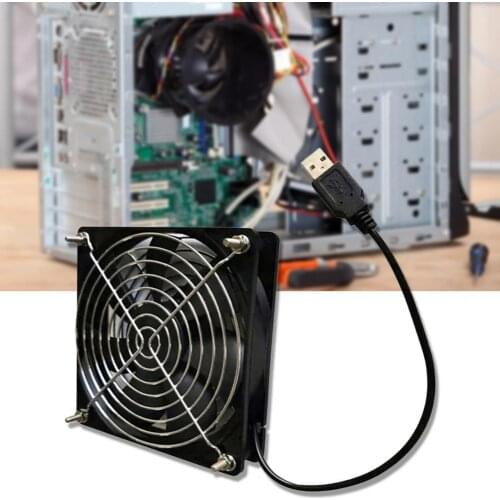 Cooling Fan USB Powered Low Noise 5V 8cm/12cm PC Computer Heatsink for Router