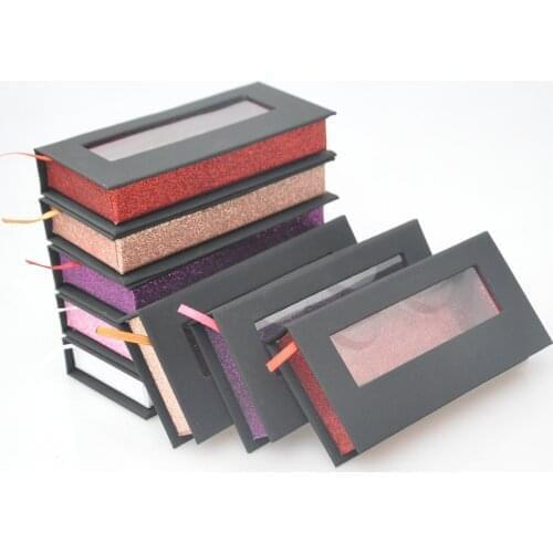 Wholesale Eyelashes Package Eyelash Packaging Box Lash Boxes custom logo Faux Cils False 25mm Mink Lashes Black Case Bulk Vendor