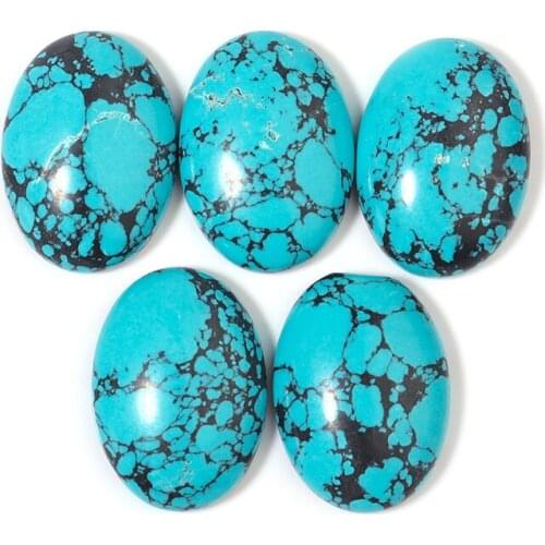 5pcs/Lot Natural Stone Oval Cabochon Turquoise 18x25mm Loose Beads For DIY Jewelry Making Apply To Necklace Bracelet Handicraft