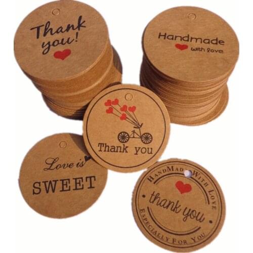 Recycled Brown kraft paper garment clothing hang tags with logo printing