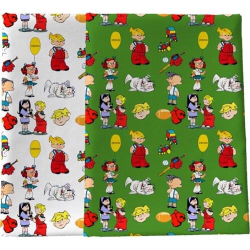Half yard 45X145cm shopping bag fabric Print Polyester cotton DIY Material Pillow Hat sofa kird mask Handmade 1443