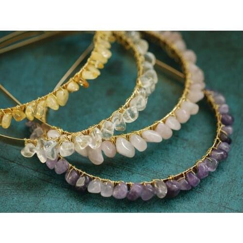 Citrine Amethyst Aquamarine Jewelry Headband, Crystal Crown Processed from Rough Stones, Hair Accessories, Gifts