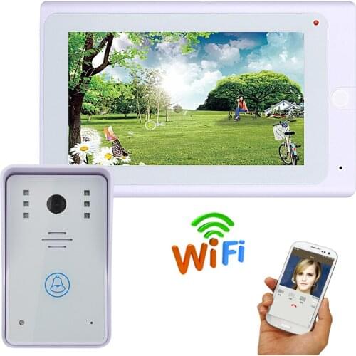 7" TFT Wired / Wireless Wifi IP Video Doorbell Intercom System with 1000TVL Wired Camera Night Vision,Support Remote