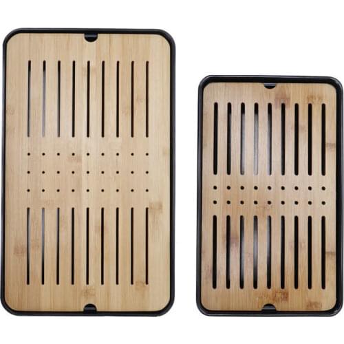 Rectangle Bamboo Tea Tray Teapot Mat Serving Tray Draining Board Tea Set Home Kitchen Use