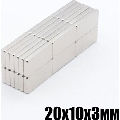 100pcs 20x10x3 mm N35 Strong Square NdFeB Rare Earth Magnet 20*10*3 mm Neodymium Magnets 20mm x 10mm x 3mm