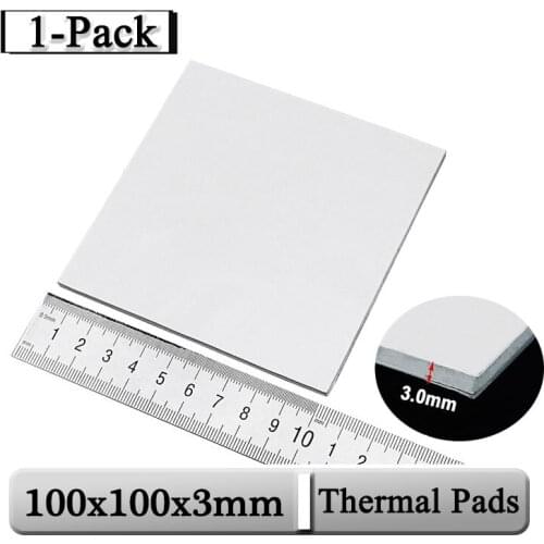 1 Pcs Gdstime 100x100x3mm 0.3cm Thickness White Thermal Pad CPU Cooler Pad 100mmx3mm 3mm Cooling Conductive Silicone Pads