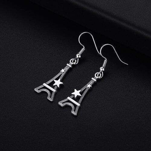 Trendy Vintage Tower Shape Dangle Earrings for Women Girl Retro Drop Earrings Cute Small Object Earring Jewelry Bijoux