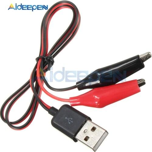 USB Alligator Clips Plug Crocodile Wire Male AV To USB Tester Detector DC Voltage Meter Ammeter Capacity Power Meter Monitor