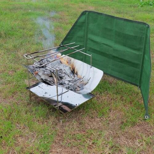 Camping Windproof Curtain Outdoor Campfire Wind Shield Windscreen Barbecue Picnic Canvas Wind Blocker For Camping Accessories