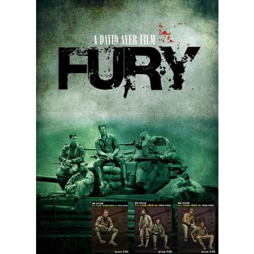 1/35 Scale Unpainted Resin Figure Fury 5 figures collection figure
