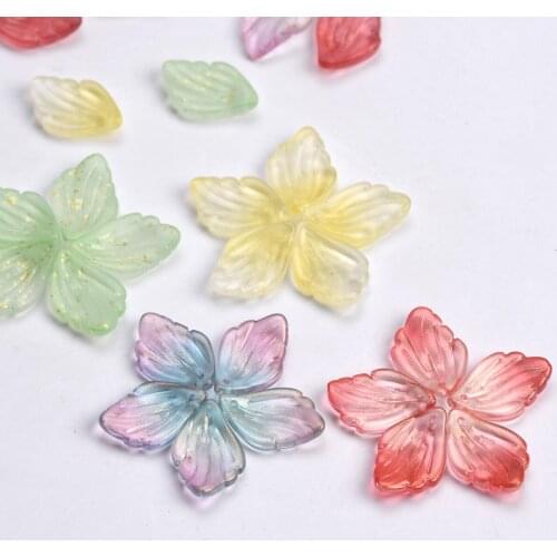 10pcs 19x13mm Petal Shape Crystal Glass Lampwork Top Drilled Pendants Loose Beads for Jewelry Making DIY Handmade Crafts Flower