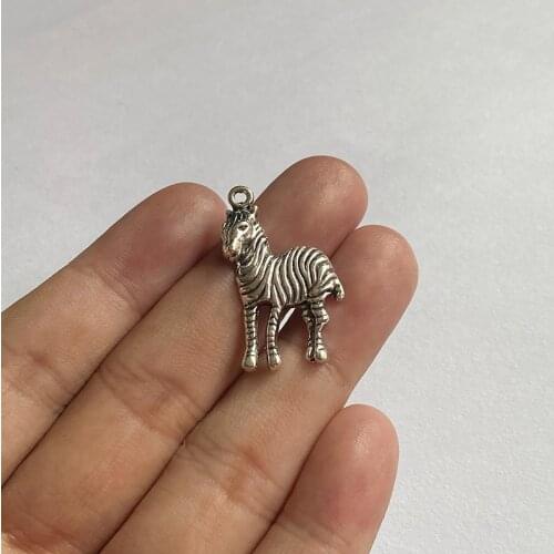 18pcs Fashion Zebra Pendants For Jewelry Making Diy Handmade Necklace Earrings Aesthetic Accessories Antique Charms Findings