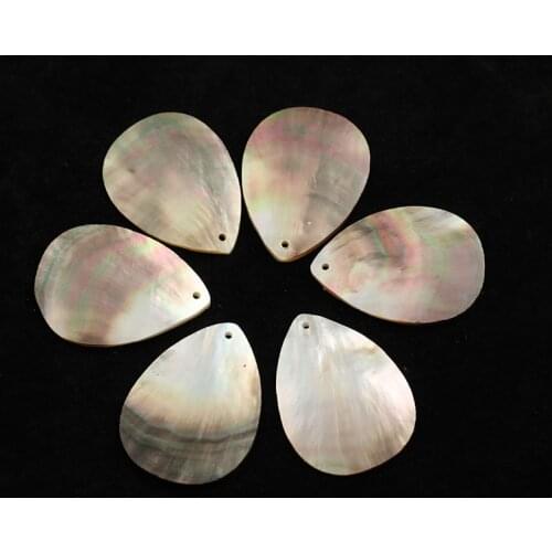 200pcs(lot) 30*40mm Wholesale nature black shell mother of pearl drop water pearl shell for diy Earrings