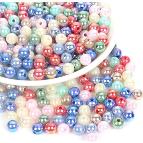 37Colors With Hole Multicolor ABS Imitation Simulated-Pearl Loose Spacer Pearls Beads For Jewelry Making DIY Accessories