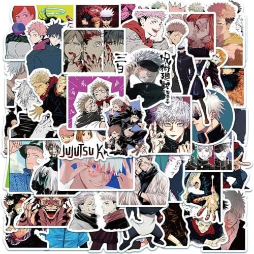 B 50Pcs Jujutsu Kaisen Sticker For Computer Guitar Refrigerator Suitcase Sticker DIY Scrawl