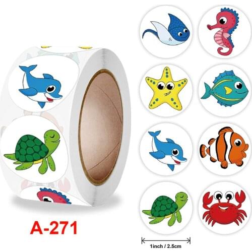 500pcs/roll Cute Cartoon Starfish Stickers Children Reward Label Encouragement Scrapbooking Decoration Stationery Sticker Gift