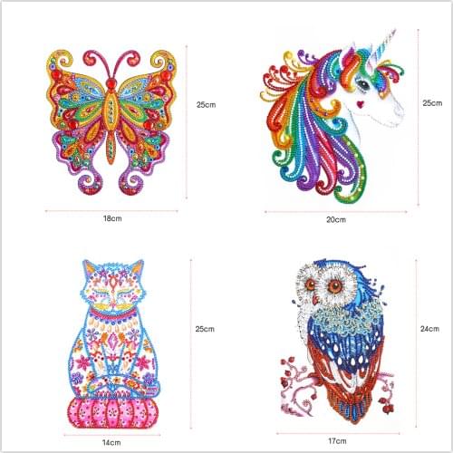 5D Diamond Painting Sticker Unicorn Arts Kits for Kids DIY Mosaic Sticker Cute Colorful Handwork Kits Arts and Crafts Set
