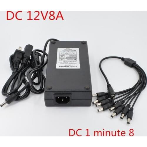DC12V 5A 8A 10A LED Power Supply Adapter 5.5*2.1mm Female Connector Lighting Transformer AC 100V-220V To DC Power Supply