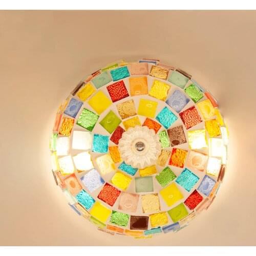 Artpad Retro Simple Mediterranean Bedroom Ceiling Lamp Mosaic Restaurant Aisle Balcony Creative Docor Ceiling Light