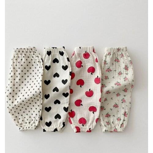 2021 Summer New Kids Cotton Cozy Trousers Casual Elasticated Trousers Baby Loose Causal Boys Girls Wide Leg Pants