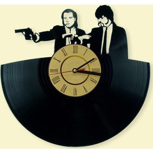 New Creative Novelty Living Room Vintage Retro Vinyl Wall Clock Pulp Fiction CD Record Clock Large 3D Home Decor Watch