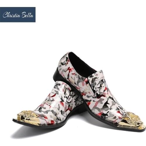 Christia Bella Fashion Dress Shoes High Heels Luxury Metal Toe Designer Wedding Shoes Mens Career Work Height Increase Oxfords