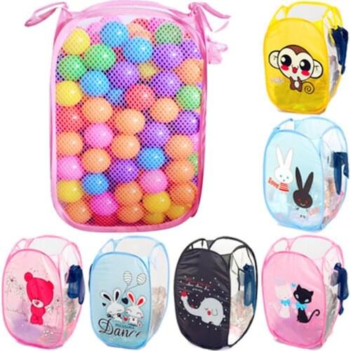Kids Cartoon Laundry Hamper Laundry Bags for dirty clothes Foldable Washing Clothes Basket Mesh Storage Laundry Room Organizer