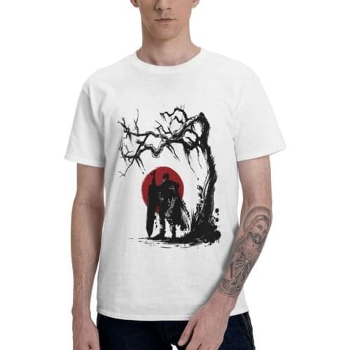 Swordsman Guts Under The Sun T Shirt Men Short Sleeve 100% Cotton T-shirt Berserk Tee Tops Anime Manga Fashion Tshirts Gift Idea